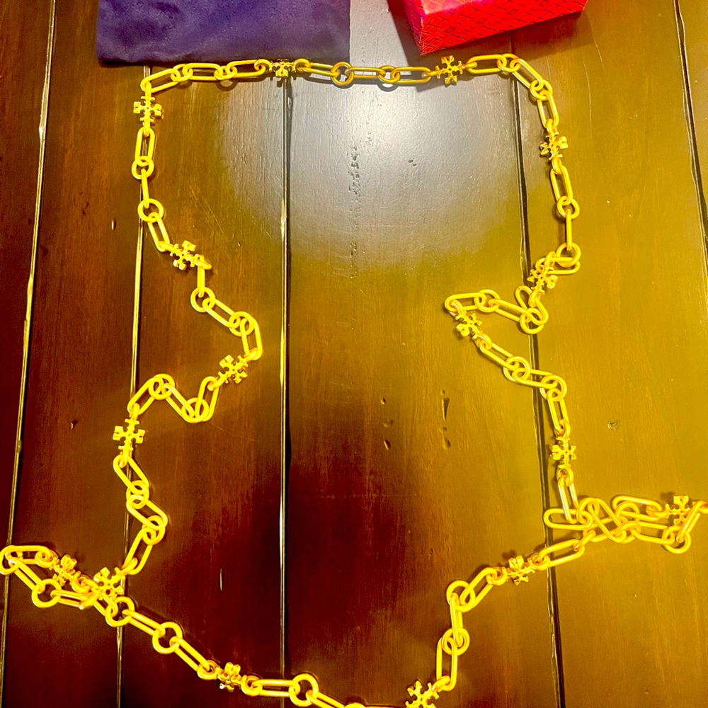 Tory Burch Roxanne Chain long necklace.